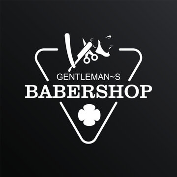 Babershop logo design simple concept Premium Vector