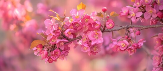 Blossoming Judas Tree: Flowers in Full Blossom on a Majestic Judas Tree