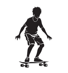 Fototapeta na wymiar Silhouette of a skateboarder 