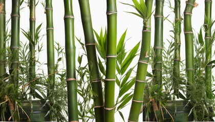 Fototapeta na wymiar bamboo stems on white