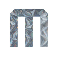Low Poly 3D Letter M in Dispersion Diamond glass