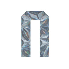 Low Poly 3D Letter N in Dispersion Diamond glass