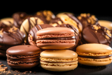 Colorful French macarons dessert