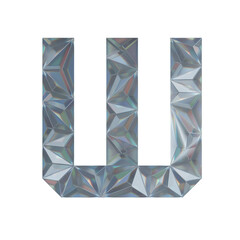 Low Poly 3D Letter W in Dispersion Diamond glass