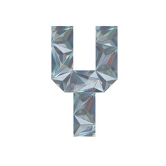 Low Poly 3D Letter Y in Dispersion Diamond glass