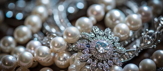 Beautiful Silver Bijou and Pearls Sparkle in a Stunning Display of Beautiful, Silver Bijou, and Pearls