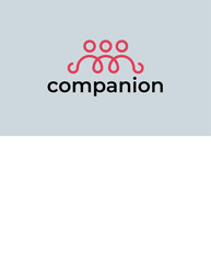 Vector logo on the theme of team, group, command symbol and startup. Vector illustration.