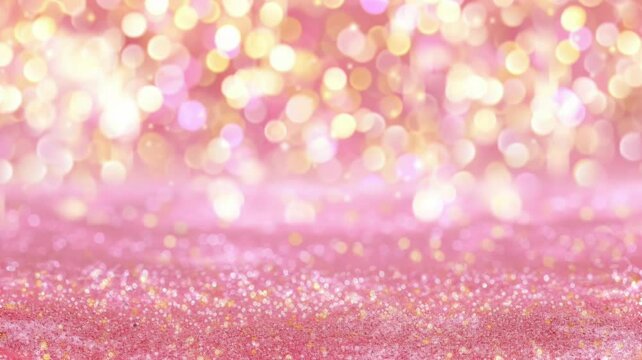 Valentines Shiny Luxury Pink Glitter Background with Defocused Abstract Lights. seamless looping time-lapse virtual video animation background