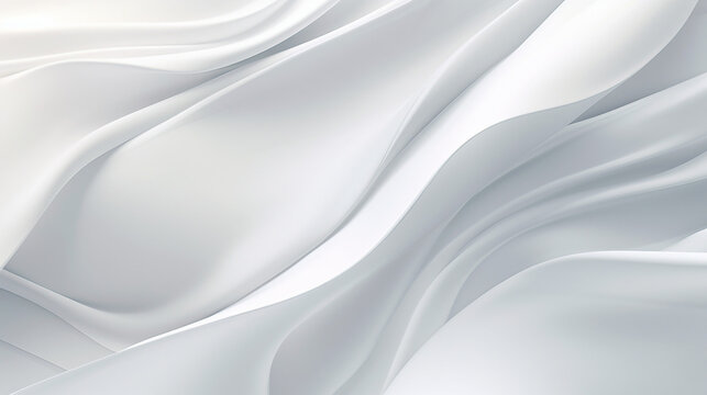White silk fabric with a smooth, flowing abstract design © Svetlana