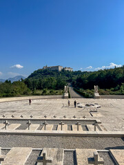 Polish military cemetery at Monte Cassino in Italy, The grave of General Władysław Anders and his wife. - obrazy, fototapety, plakaty