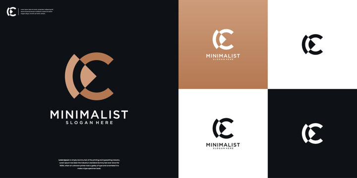 C and Arrow initial logo icon design template. minimalist, modern, elegant