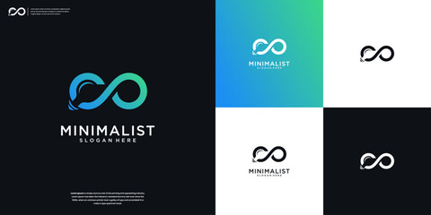 Modern Infinity Combination of Initials C and O or CO icon logo design