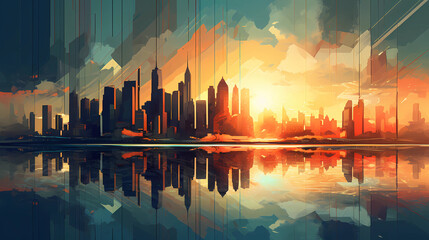 Abstract City Sunset