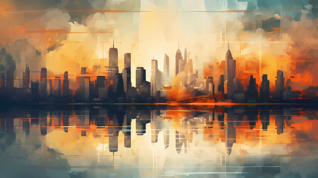 Abstract City Sunset