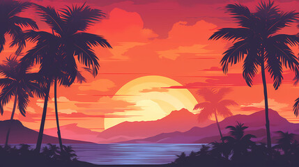 Fototapeta na wymiar Warm Gradient Sunset Pattern