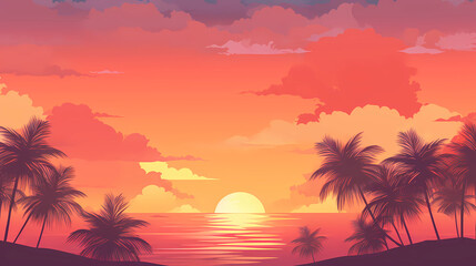 Fototapeta na wymiar Warm Gradient Sunset Pattern