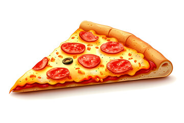 Pizzaperfektion: Verlockendes Pizzastück auf weißem Grund