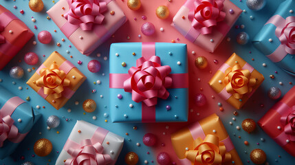 Colorful presents or gift boxes