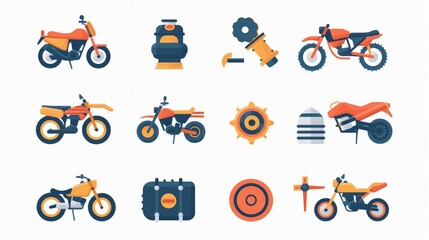 Motor Vector Solid Icons. Simple stock illustration stock