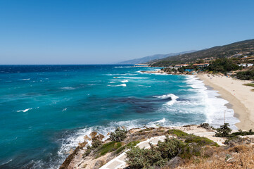 Fototapeta na wymiar beach and sea on Ikaria, Greece