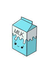 Kawaii illustration of breakfast milk cute
