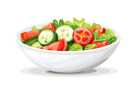 Knackig-frisch und voller Geschmack: Gesunder Salat auf weißem Grund
