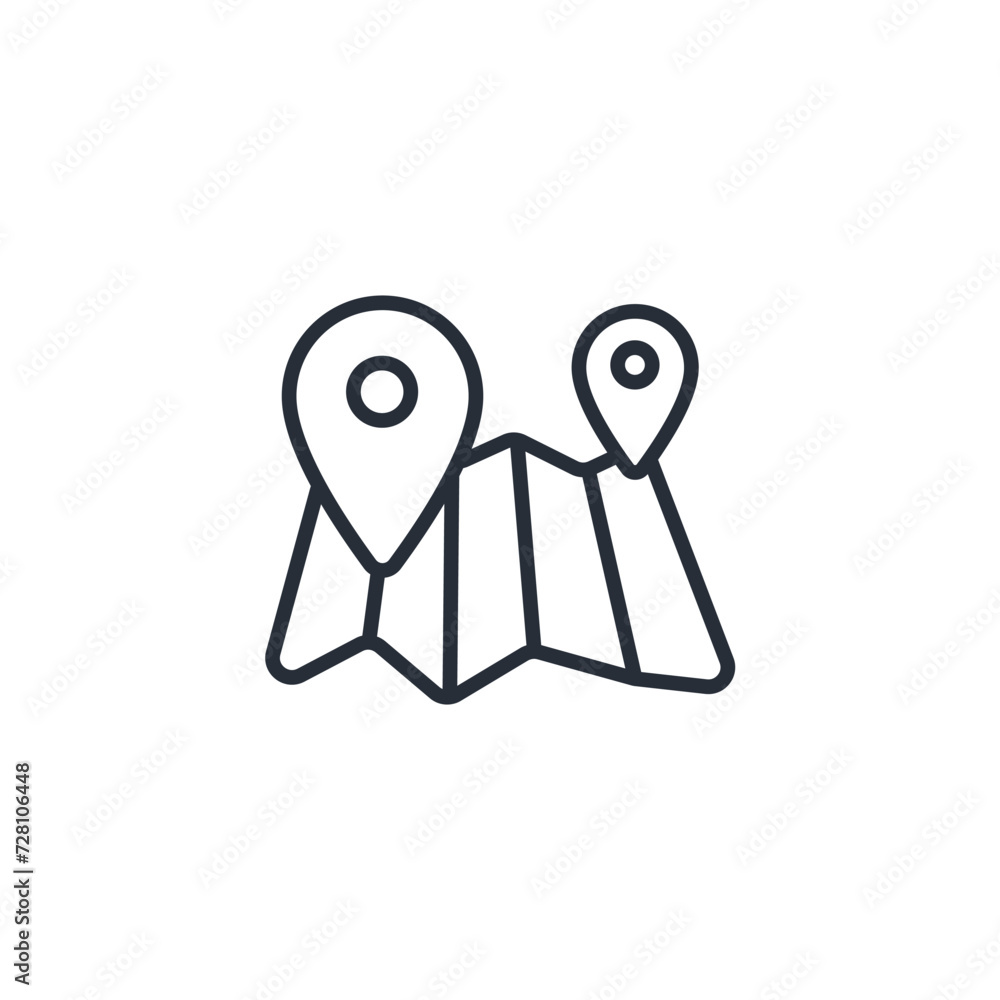 Poster map location icon. vector.editable stroke.linear style sign for use web design,logo.symbol illustrat