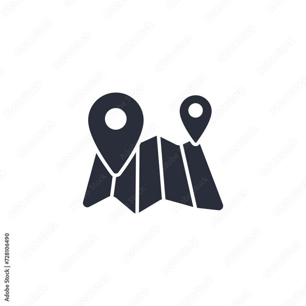 Poster map location icon. vector.editable stroke.linear style sign for use web design,logo.symbol illustrat
