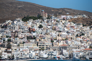 Fototapeta premium view of the city of Ermoupolis in Syros, Greece