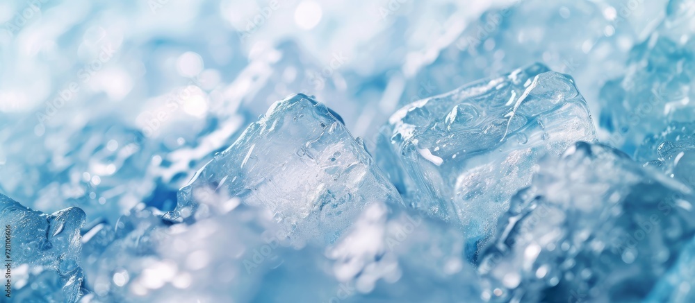Aufkleber close up of ice cube texture on a pristine background