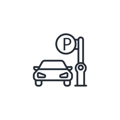 Parking icon. vector.Editable stroke.linear style sign for use web design,logo.Symbol illustration.