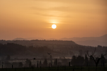 sunset in the mountains