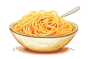 Italienisches Flair: Kunstvoll angerichtete Spaghetti auf weißem Grund