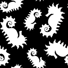 Summer animals seamless seahorse pattern for fabrics and wrapping paper and kids print and swimsuit textiles
