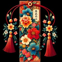  Bright Japanese floral bookmarks.