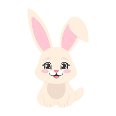 Easter cute bunny. Vector cartoon illustration.