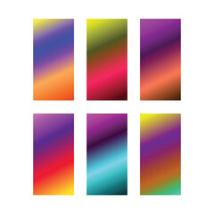 Set of colorful gradient background screen minimal illustration
