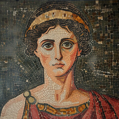 Roman Mosaic of a ancient roman woman