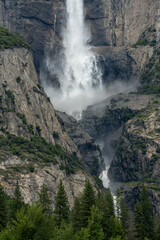 Mist Fills The Canyon At The Transition Between Upper and Lower Yosemite Falls