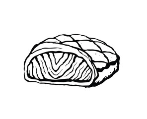 Vector illustration of salmon wellington