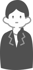 モノクロ正面を向いた女性会社員ver2