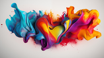 shaped heart liquid ink splash