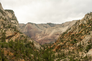 Overcast Skies Over Zion East Rim Trail