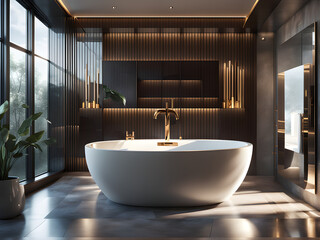 Refined Modern Ambiance - Elegant Minimalist Bathroom Interior
