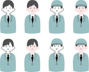 男性作業員8人セット