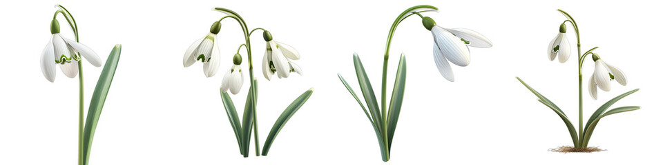  snowdrop Realistic snowdrop flower Hyperrealistic Highly Detailed Isolated On Transparent Background Png File