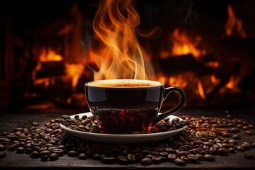 Coffee. aroma-filled mornings with a cup of rich brew: indulging in the comforting warmth, flavor, and culture of coffee, an essential daily ritual for enthusiasts worldwide. - obrazy, fototapety, plakaty