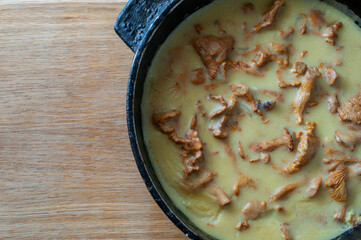 Mushrooms stuffed with cheese and sour cream.