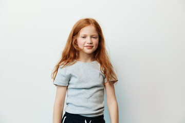 Little female beauty face girl kid children cute portrait person young