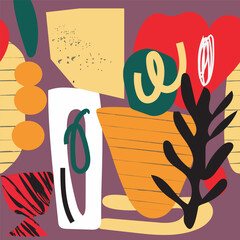 Seamless patterns with hand drawn textures. Abstract motive, trend colors. Design for poster, card, invitation, placard, brochure, flyer, web. 